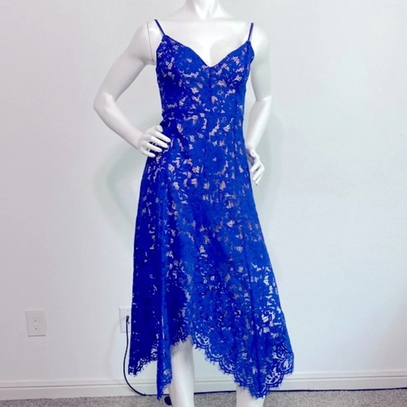 Lulus One Wish Royal Blue Lace Midi Dress Size S - Picture 4 of 10